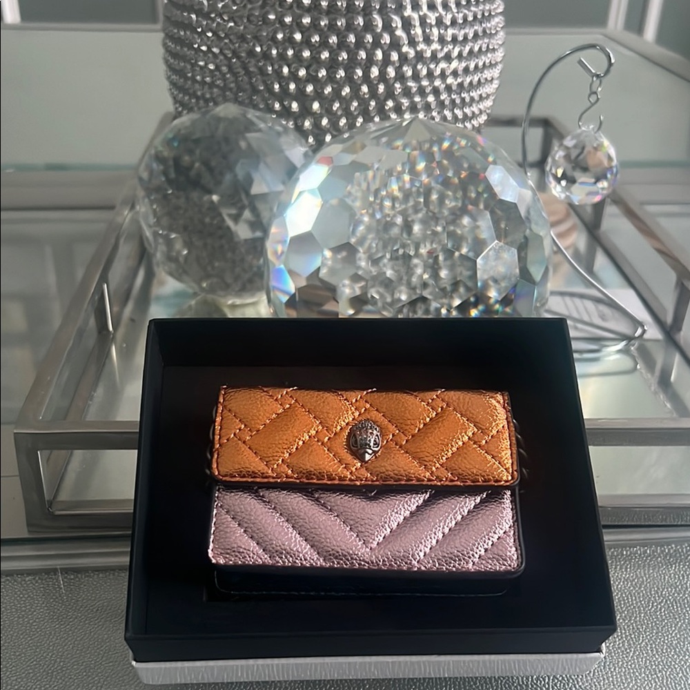 Kurt Geiger Orange and Pink Quilted Wallet